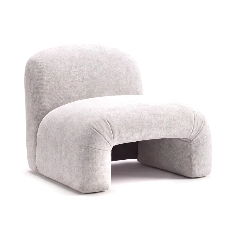 Grey bouclé lounge chair